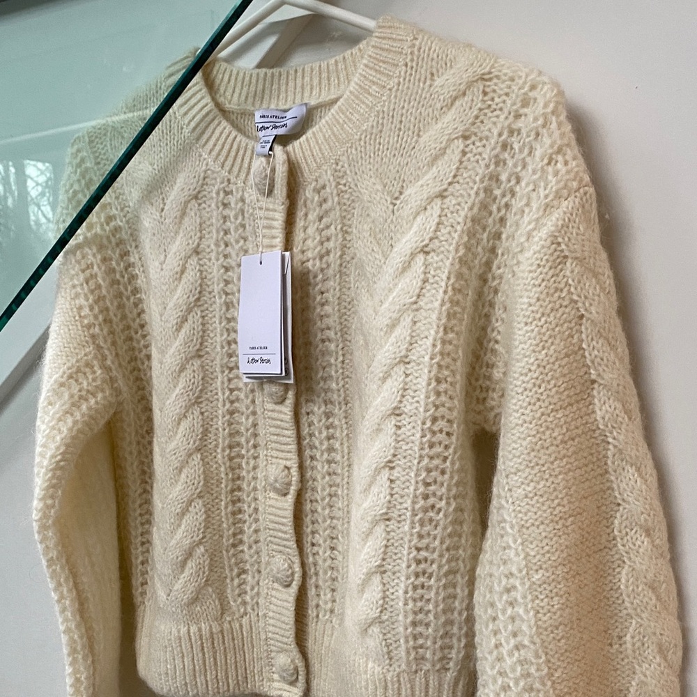& Other Stories Cream Cable Knit Cardigan XS - Picture 6 of 8